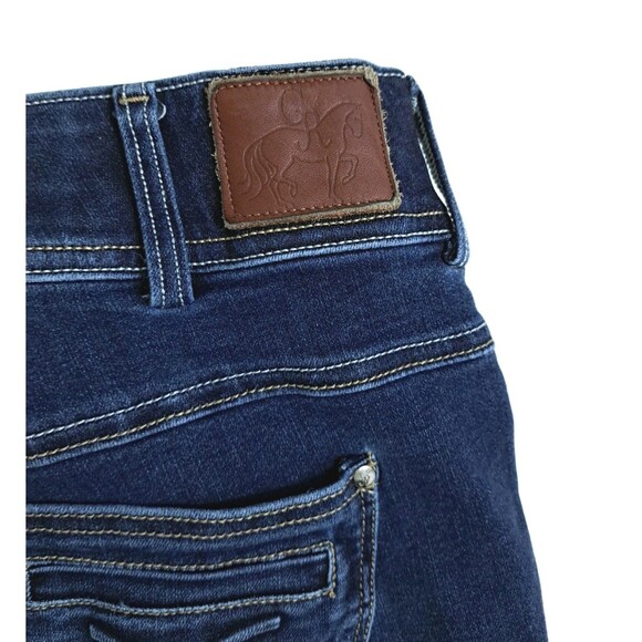 Goode Rider Riding Jeans Womens 28R Blue Denim Knee Patch Equestrian Breeches - Picture 9 of 12